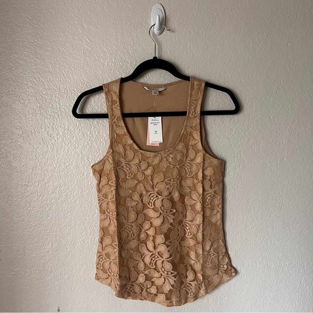 Banana Republic XS Ochre Beige Lace Tank